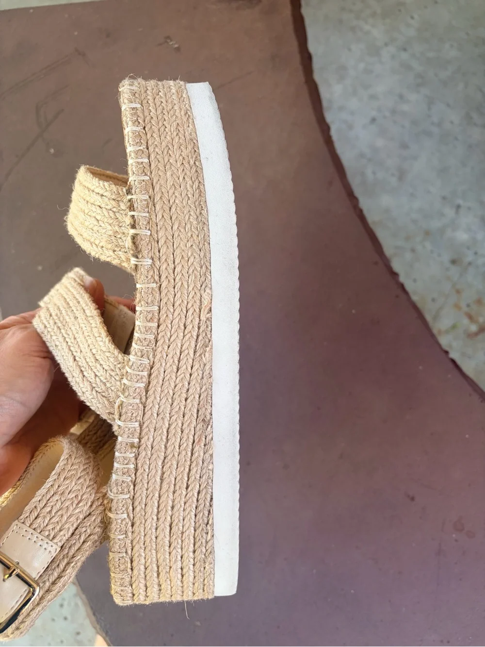 Wild Pair Beige Braided Espadrille Platform Sandals